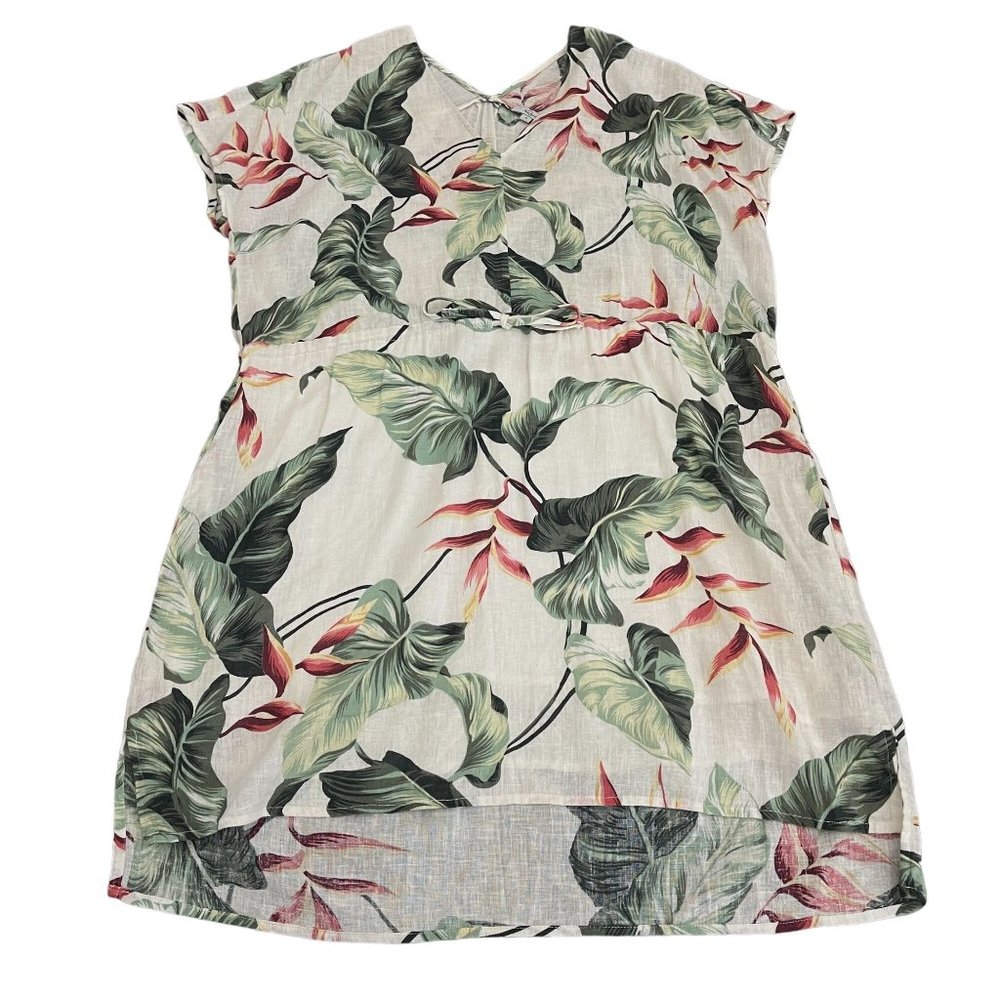 Rails Floral Print Drawstring Tie Linen Dress, Si… - image 1